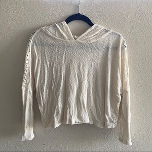 Soft cropped sweater with hood